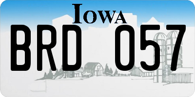 IA license plate BRD057