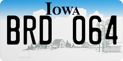 IA license plate BRD064