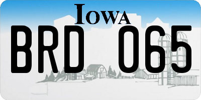 IA license plate BRD065