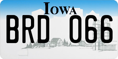 IA license plate BRD066