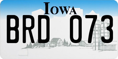 IA license plate BRD073