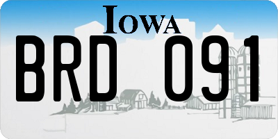 IA license plate BRD091
