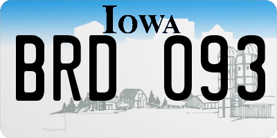 IA license plate BRD093