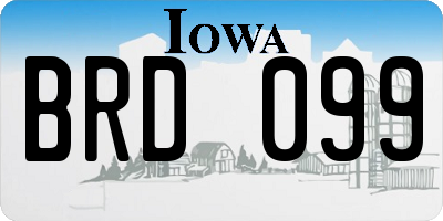 IA license plate BRD099