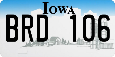 IA license plate BRD106