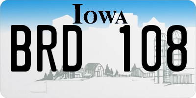 IA license plate BRD108