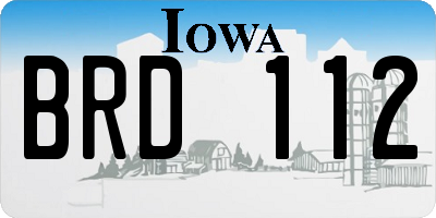 IA license plate BRD112