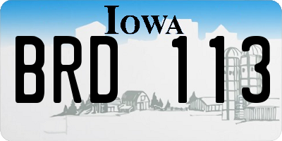 IA license plate BRD113