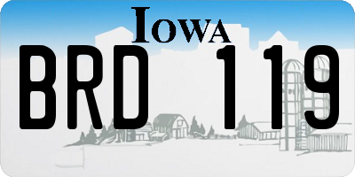 IA license plate BRD119