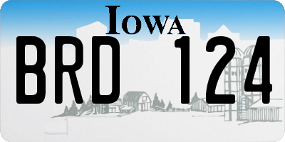 IA license plate BRD124