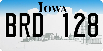 IA license plate BRD128