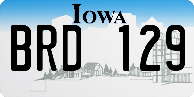 IA license plate BRD129