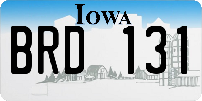 IA license plate BRD131