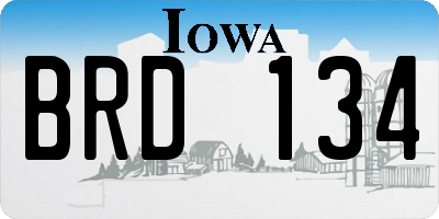 IA license plate BRD134