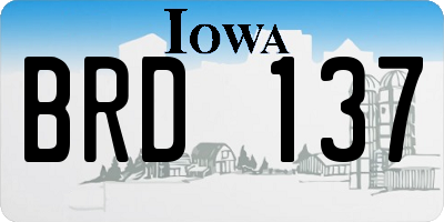 IA license plate BRD137