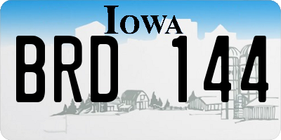 IA license plate BRD144