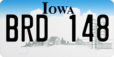 IA license plate BRD148