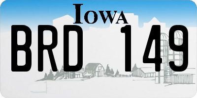 IA license plate BRD149