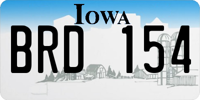 IA license plate BRD154