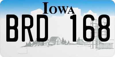 IA license plate BRD168