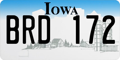 IA license plate BRD172