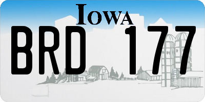 IA license plate BRD177