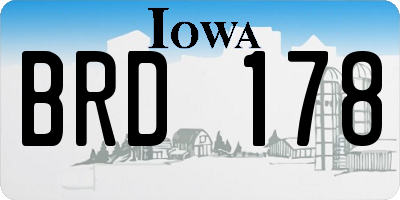 IA license plate BRD178