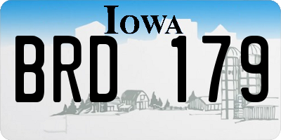 IA license plate BRD179