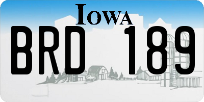 IA license plate BRD189