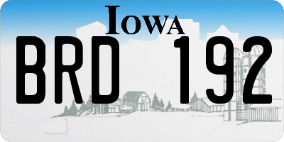 IA license plate BRD192