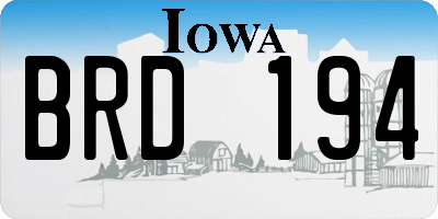 IA license plate BRD194