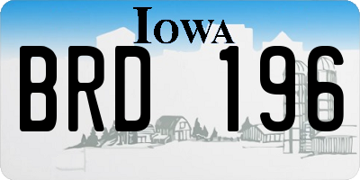 IA license plate BRD196