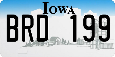 IA license plate BRD199