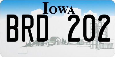 IA license plate BRD202