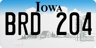 IA license plate BRD204