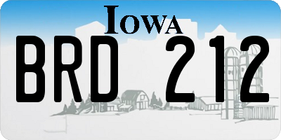 IA license plate BRD212