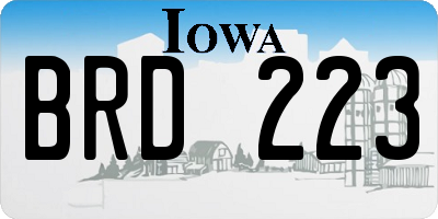 IA license plate BRD223