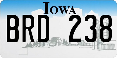 IA license plate BRD238