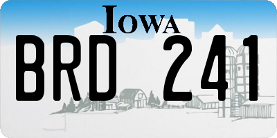 IA license plate BRD241