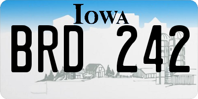 IA license plate BRD242