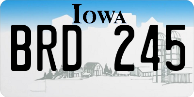 IA license plate BRD245