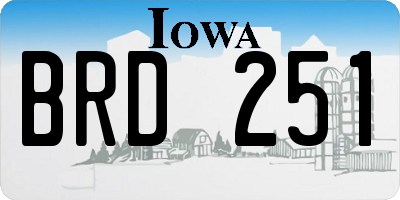 IA license plate BRD251