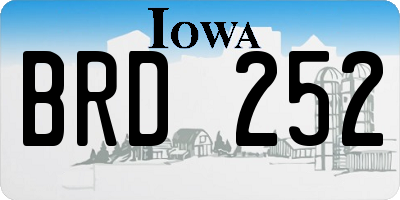 IA license plate BRD252