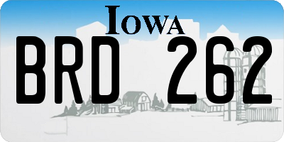 IA license plate BRD262