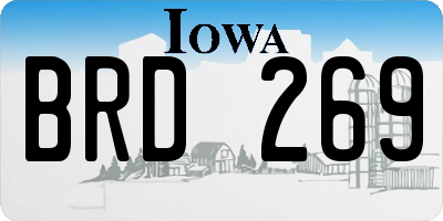IA license plate BRD269