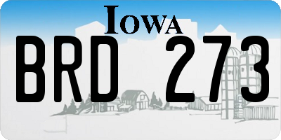 IA license plate BRD273