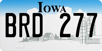 IA license plate BRD277