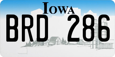 IA license plate BRD286