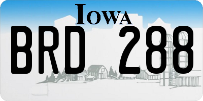 IA license plate BRD288