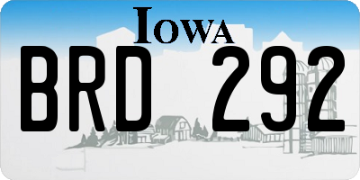 IA license plate BRD292